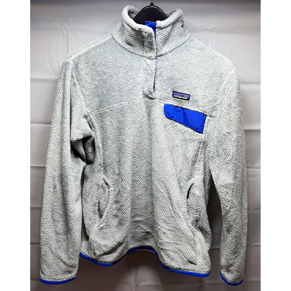 Patagonia Womens Re-Tool Snap-T Fleece Pullover Gray Blue Size L 25442 Polartec